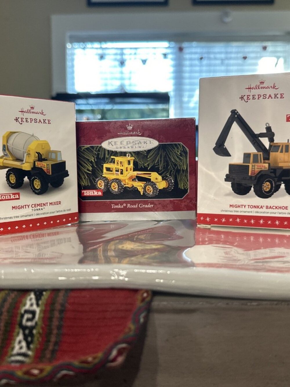 3 Tonka Hallmark ornament 1998 Road Grader, Mighty Cement Mixer,  Mighty Backhoe